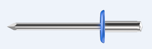 Afbeelding van een rivet met blauwe kleur